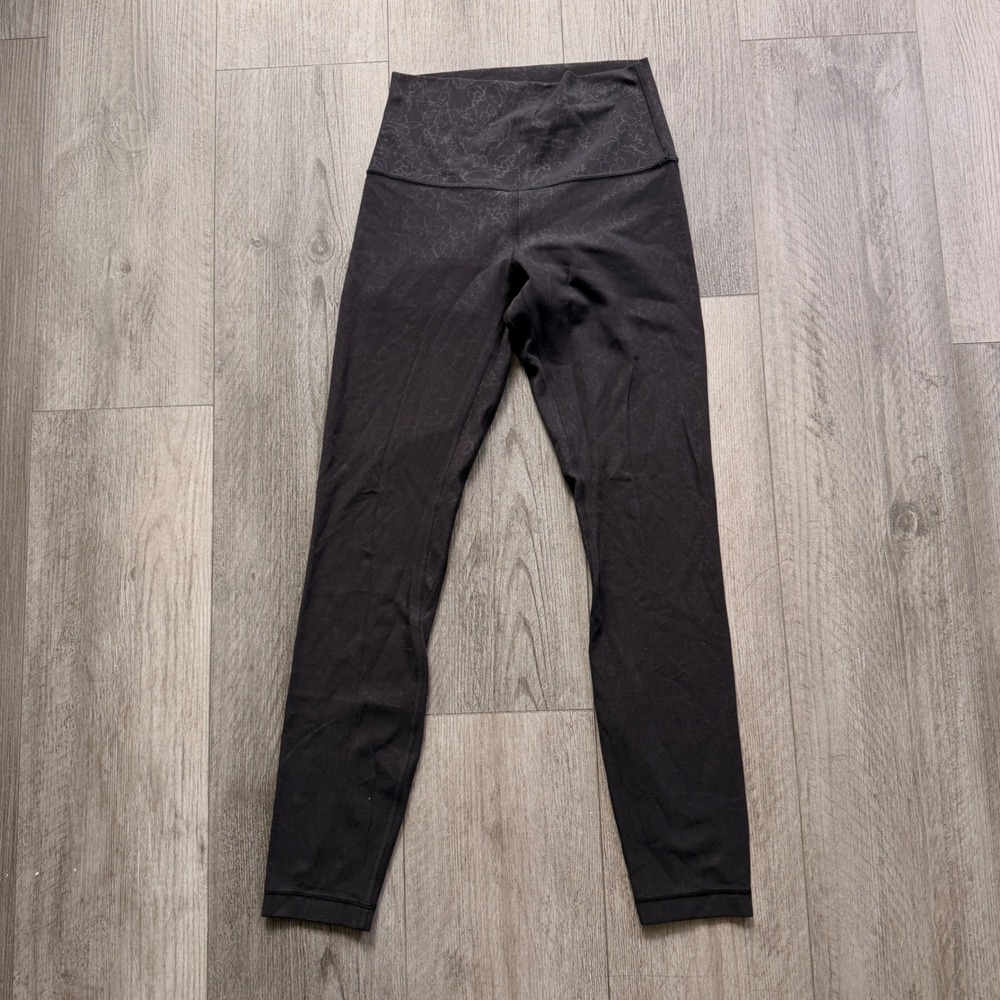 Lululemon Align Womens 4 Black Floral High Rise Leggings 25"
